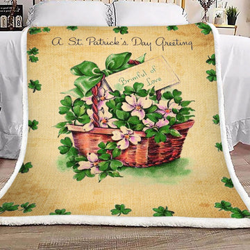 litzzy A St. Patrick Day Greeting GS-KL1301TP Sherpa Fleece Blanket Fleece Blanket   