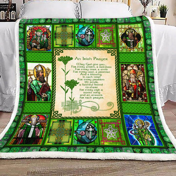 litzzy An Irish Prayer GS-KL1501TP Sherpa Fleece Blanket Fleece Blanket   