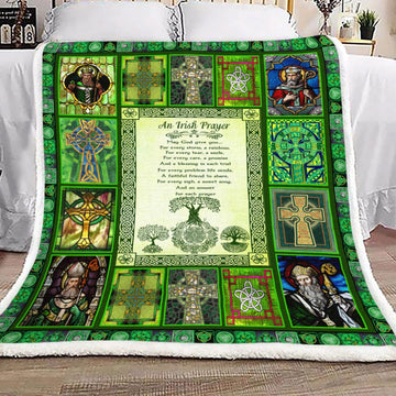 litzzy An Irish Prayer GS-KL1601TP Sherpa Fleece Blanket Fleece Blanket   