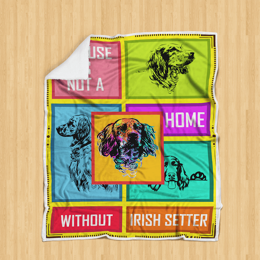 litzzy Without Irish Setter GS-CL-ML2810 Sherpa Fleece Blanket Fleece Blanket   