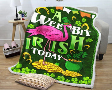 litzzy A Wee Bit Irish To Day Flamingo GS-NT1102HN Sherpa Fleece Blanket Fleece Blanket   