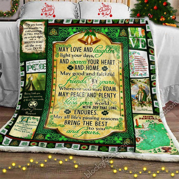 litzzy Irish Christmas Blessings For You GS-CL-NT0611 Sherpa Fleece Blanket Fleece Blanket   