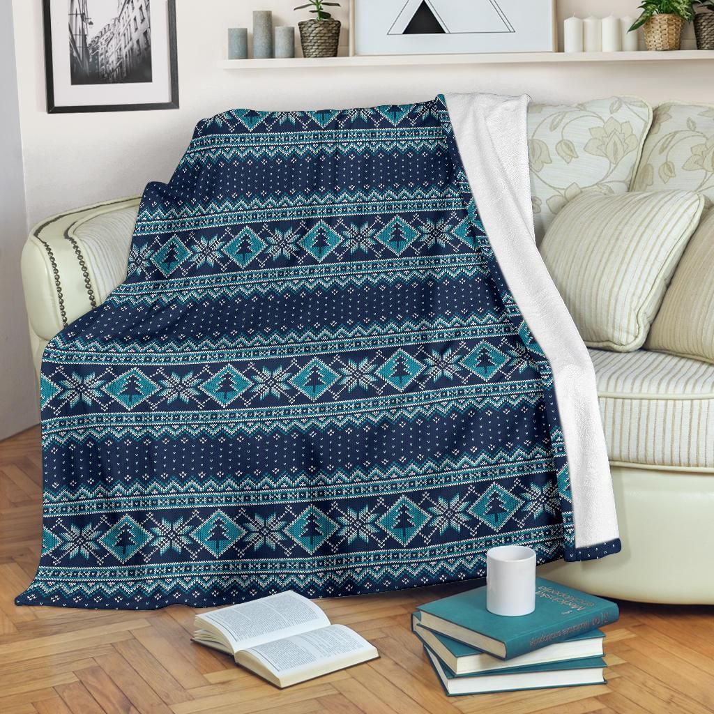 litzzy Fairisle Christmas CL12100451MDF Sherpa Fleece Blanket Fleece Blanket   