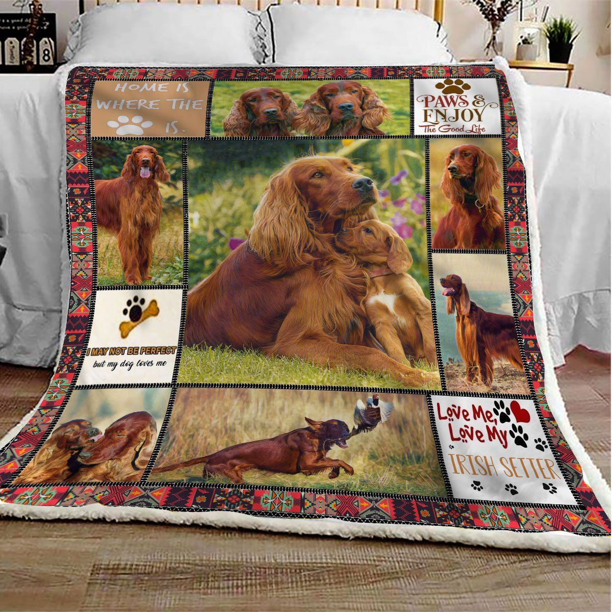 litzzy Anatomy Irish Setter GS-CL-ML1211 Sherpa Fleece Blanket Fleece Blanket   