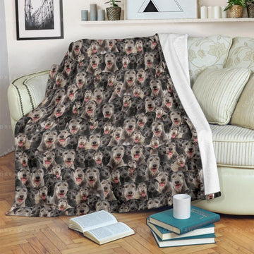 litzzy Irish Wolfhound HH-TS1301 Sherpa Fleece Blanket Fleece Blanket   