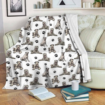 litzzy Irish Wolfhound Paw HH-TS1301 Sherpa Fleece Blanket Fleece Blanket   