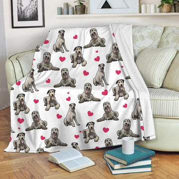litzzy Valentine's Day Irish Wolfhound Heart HH-TS1301 Sherpa Fleece Blanket Fleece Blanket   