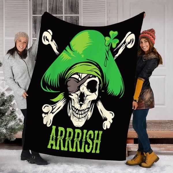 litzzy Arrrish Irish St Patrick's Day Gifts HH-TS0903 Sherpa Fleece Blanket Fleece Blanket   