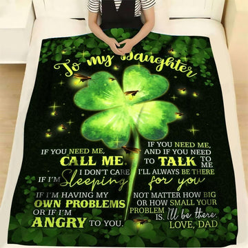 litzzy If You Need Me Call Me St Patrick Irish Family Dad Gifts For Daughter GS-CL-ML0903 Sherpa Fleece Blanket Fleece Blanket   