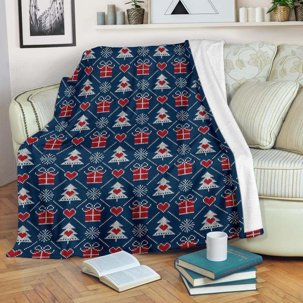 litzzy Fairisle Gift Christmas GS CL LD2310 Sherpa Fleece Blanket Fleece Blanket   