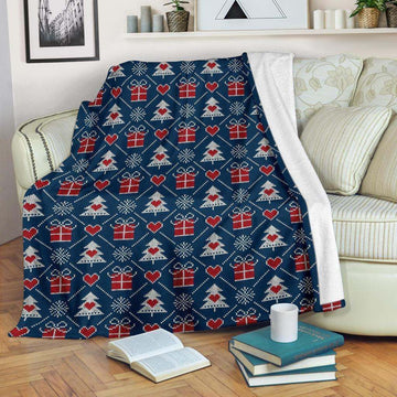 litzzy Fairisle Gift Christmas GS CL LD2310 Sherpa Fleece Blanket Fleece Blanket   