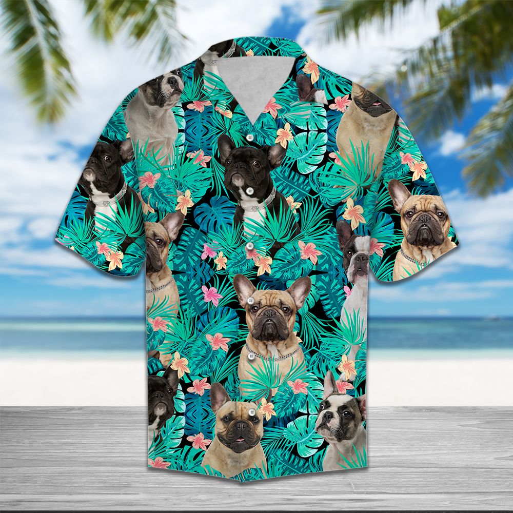litzzy French Bulldog Tropical T0207 - Hawaii Shirt Hawaii Shirt   