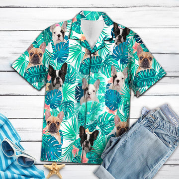 litzzy Tropical French Bulldog H2719 - Hawaii Shirt Hawaii Shirt   