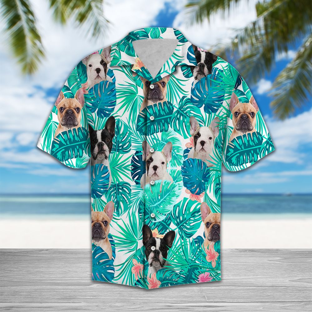 litzzy Tropical French Bulldog H2719 - Hawaii Shirt Hawaii Shirt   