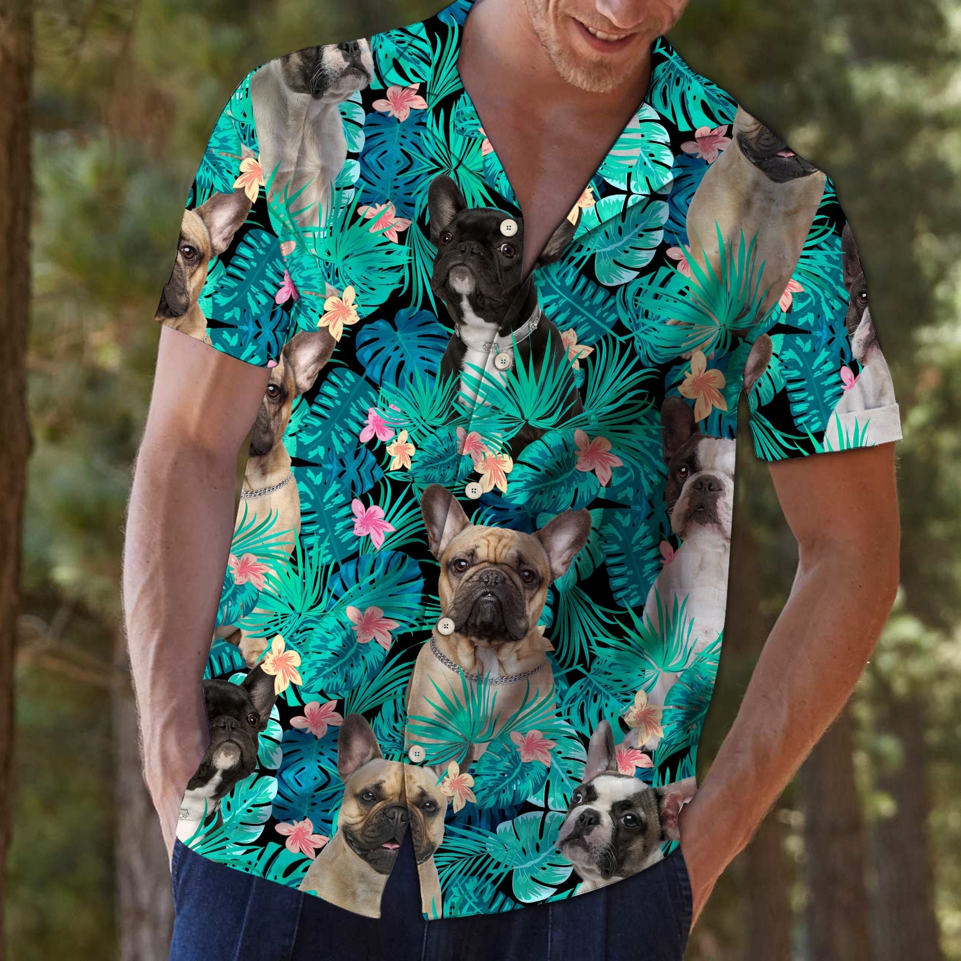 litzzy French Bulldog Tropical T0207 - Hawaii Shirt Hawaii Shirt   