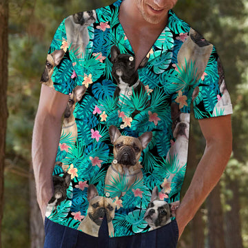 litzzy French Bulldog Tropical T0207 - Hawaii Shirt Hawaii Shirt   