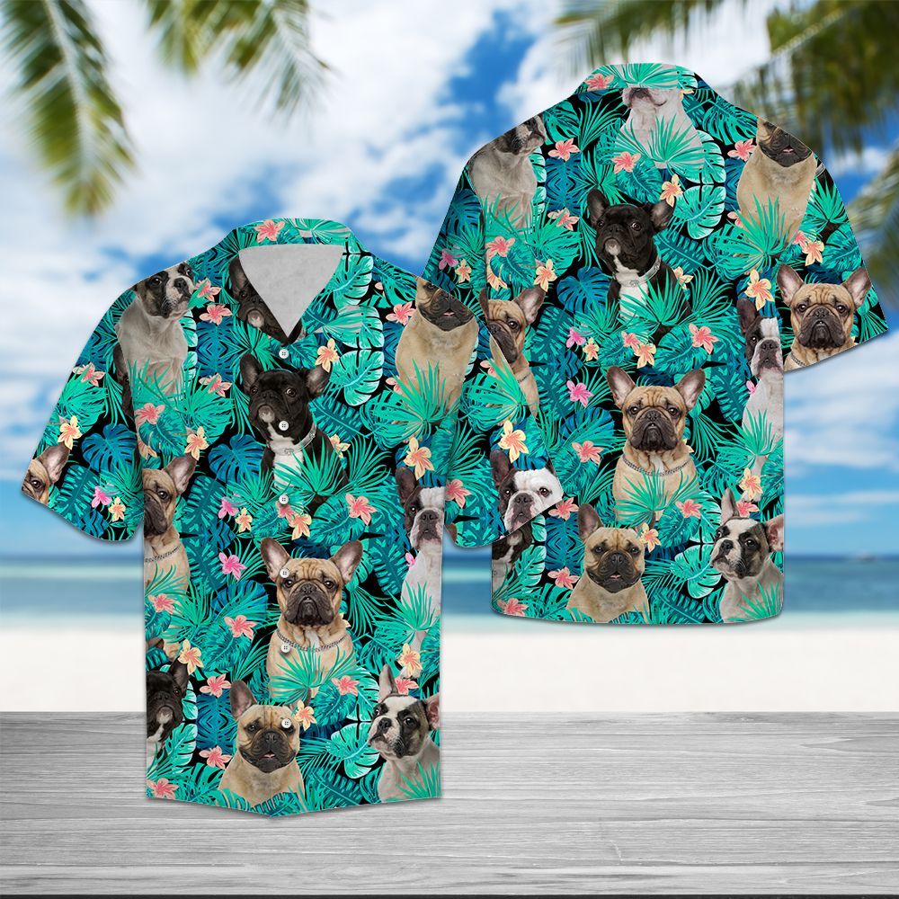 litzzy French Bulldog Tropical T0207 - Hawaii Shirt Hawaii Shirt   