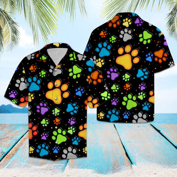 litzzy Dog Paw Prints G5707 - Hawaii Shirt Hawaii Shirt   