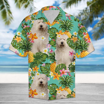 litzzy Tropical Pineapple Old English Sheepdog H87005 - Hawaii Shirt Hawaii Shirt   