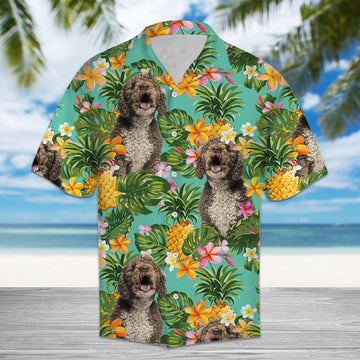 litzzy Tropical Pineapple Spanish Water Dog H97043 - Hawaii Shirt Hawaii Shirt   