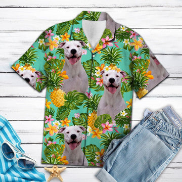 litzzy Tropical Pineapple Dogo Argentino H137075 - Hawaii Shirt Hawaii Shirt   