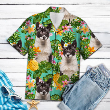 litzzy Tropical Pineapple Karelian Bear Dog H137079 - Hawaii Shirt Hawaii Shirt   
