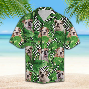 litzzy Summer exotic jungle tropical Bulldog H157013 - Hawaii Shirt Hawaii Shirt   