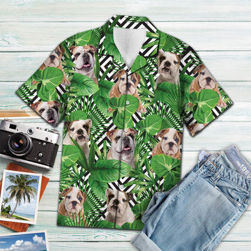 litzzy Summer exotic jungle tropical Bulldog H157013 - Hawaii Shirt Hawaii Shirt   
