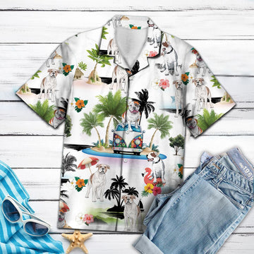 litzzy American Bulldog Vacation G5716 - Hawaii Shirt Hawaii Shirt   