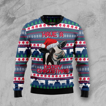litzzy Cow Dairy Christmas T239 Ugly Christmas Sweater -  Best Gift For Christmas, Noel Malalan - Christmas Signature sweater   