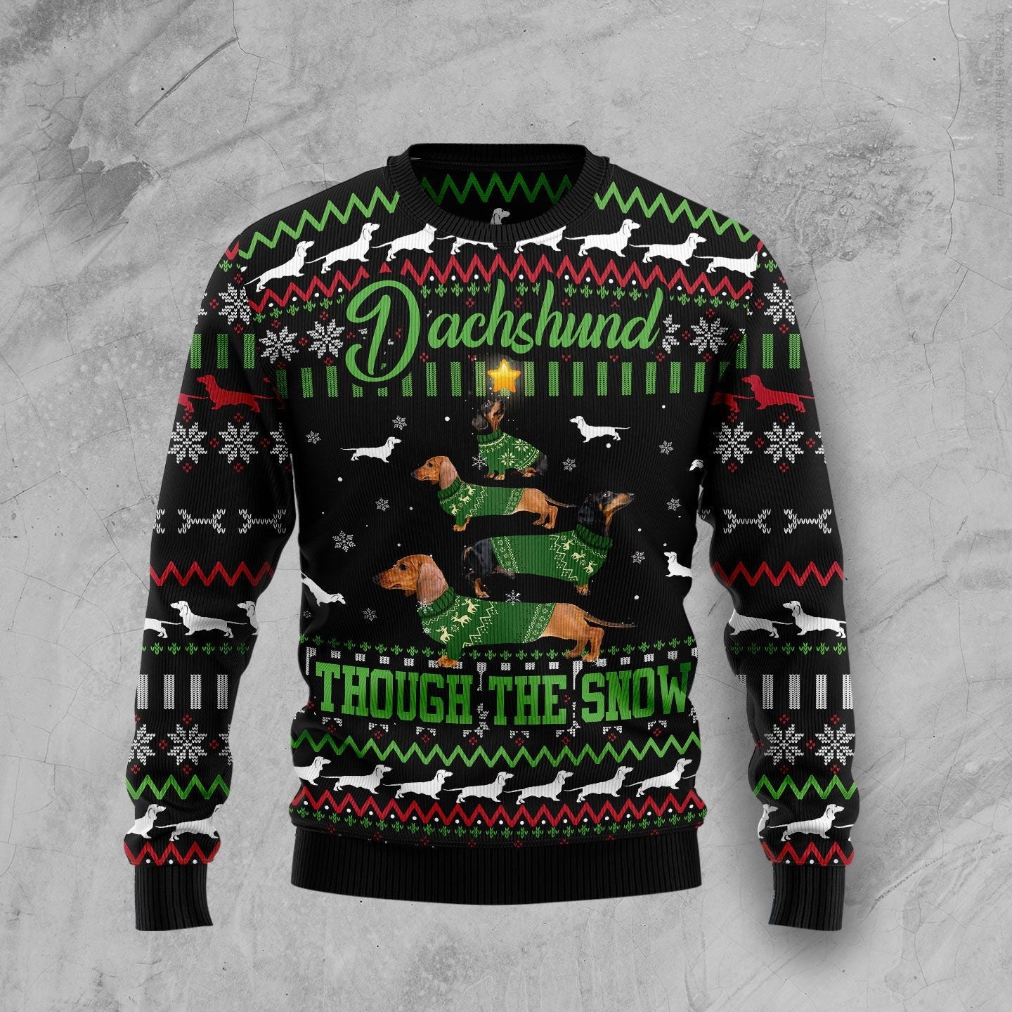 litzzy Dachshund Through Snow Christmas T239 Ugly Christmas Sweater -  Best Gift For Christmas, Noel Malalan - Christmas Signature sweater   