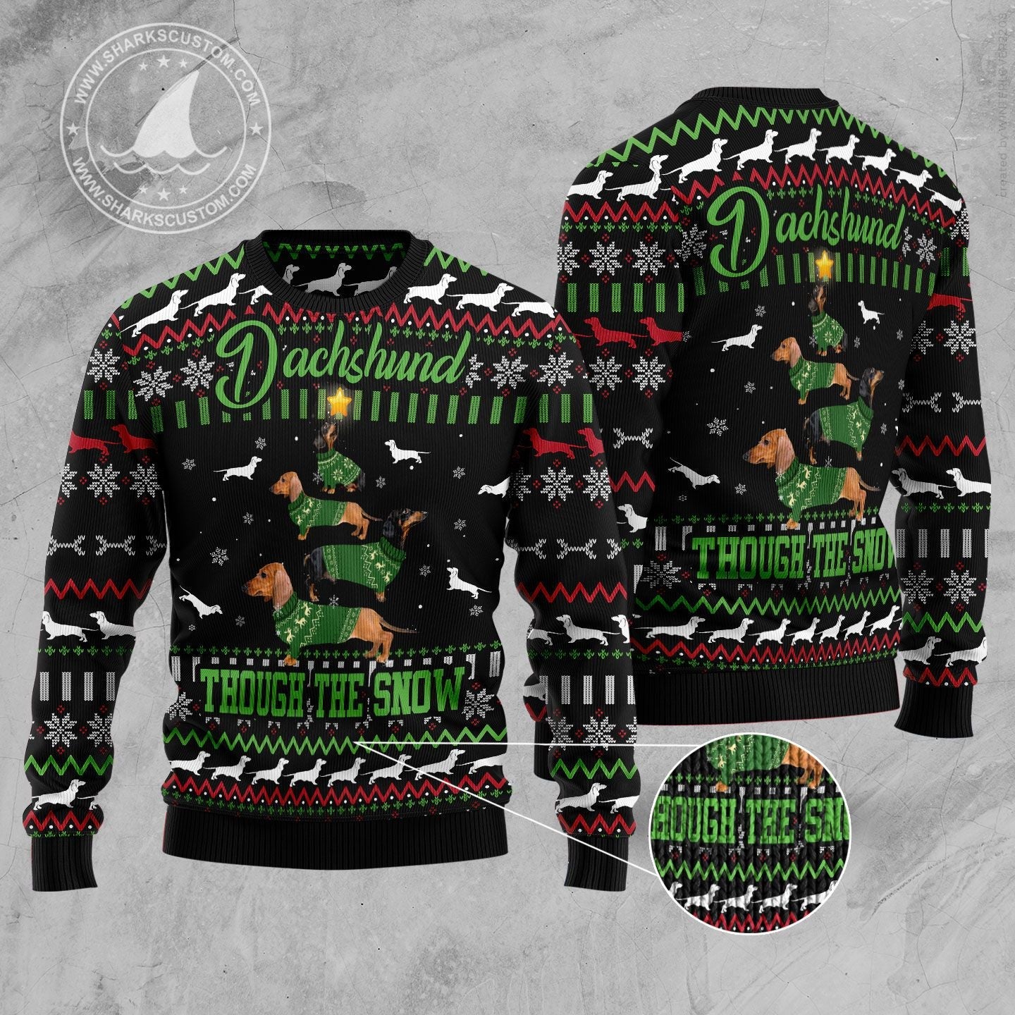 litzzy Dachshund Through Snow Christmas T239 Ugly Christmas Sweater -  Best Gift For Christmas, Noel Malalan - Christmas Signature sweater   