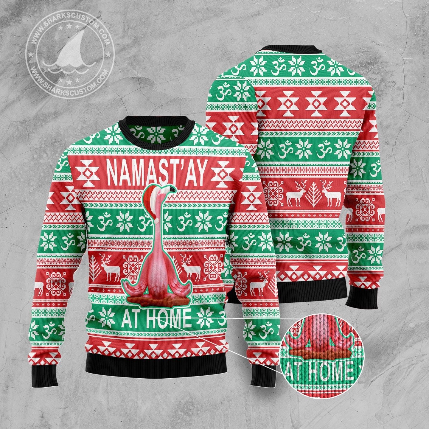 litzzy Flamingo Yoga Christmas T239 Ugly Christmas Sweater -  Best Gift For Christmas, Noel Malalan - Christmas Signature sweater   