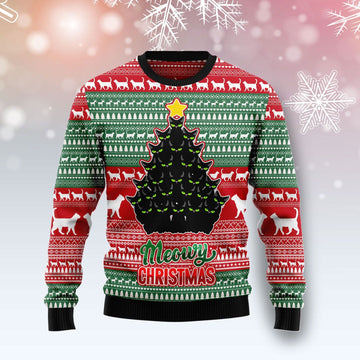 litzzy Black Cat Meowy Christmas TY239 Ugly Christmas Sweater -  Best Gift For Christmas, Noel Malalan - Christmas Signature sweater   