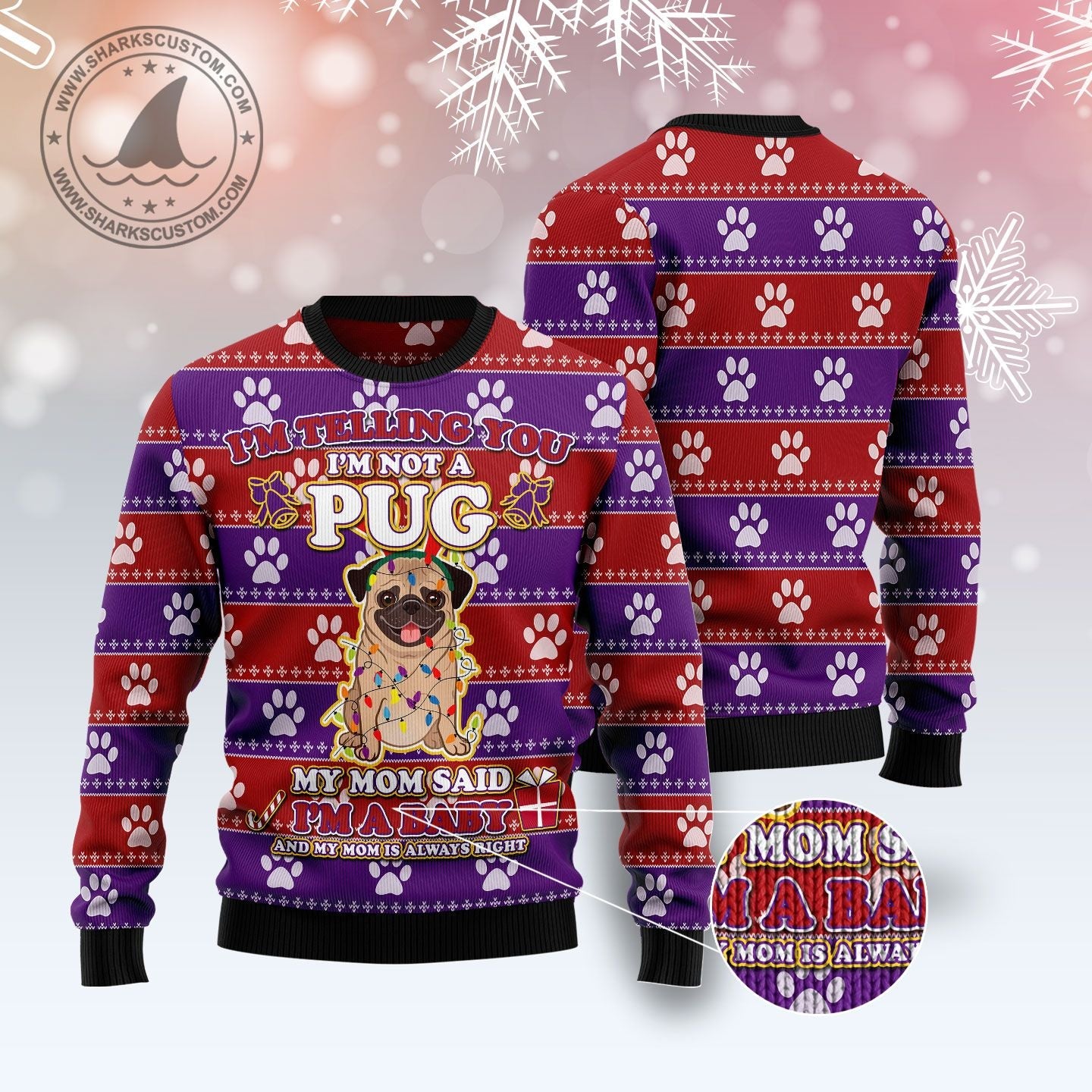 litzzy Pug Baby Christmas T249 Ugly Christmas Sweater -  Best Gift For Christmas, Noel Malalan - Christmas Signature sweater   
