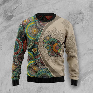 litzzy Wisconsin Mandala HZ92513 Ugly Christmas Sweater -  Best Gift For Christmas, Noel Malalan - Christmas Signature sweater   