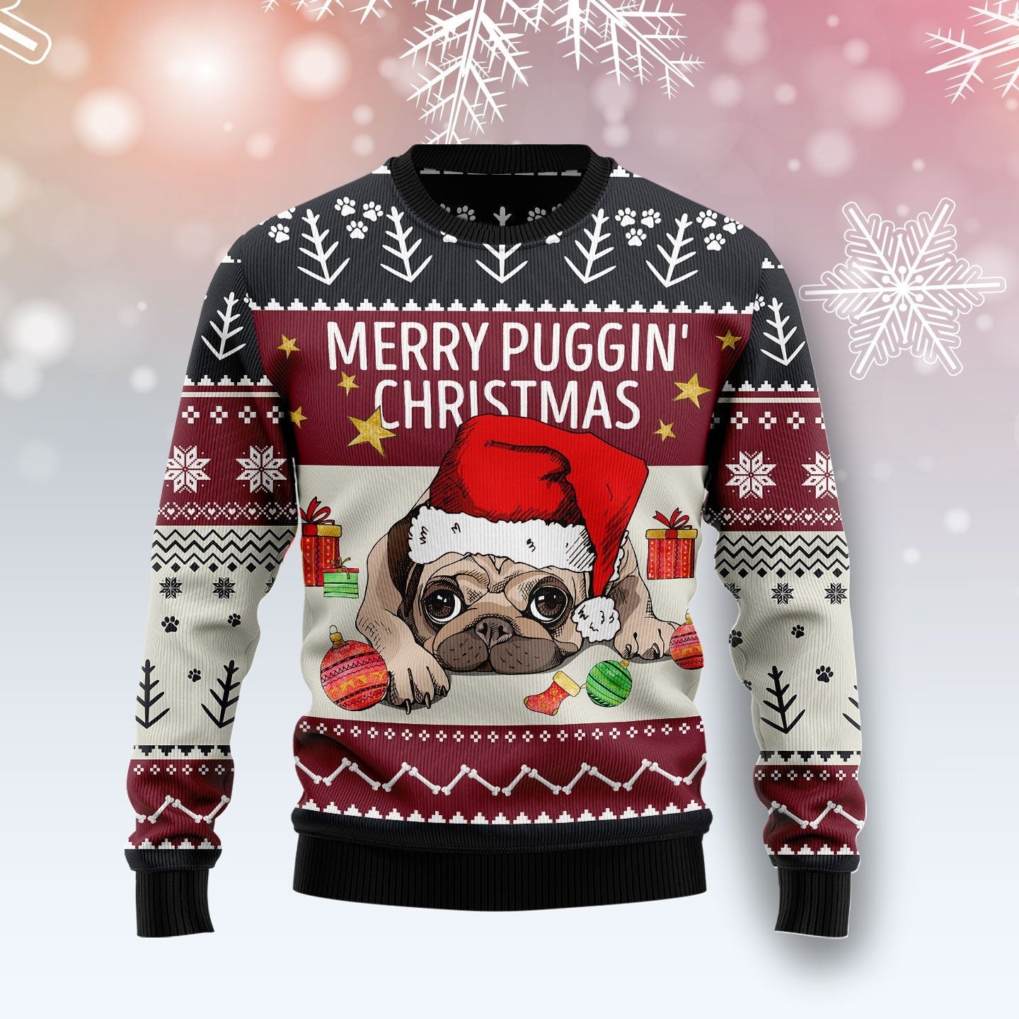 litzzy Merry Puggin??? Christmas TY259 Ugly Christmas Sweater -  Best Gift For Christmas, Noel Malalan - Christmas Signature sweater   
