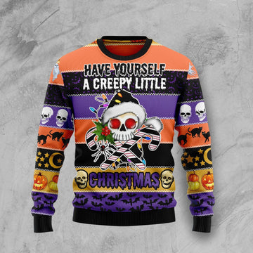 litzzy Skull Creepy Christmas T259 Ugly Christmas Sweater -  Best Gift For Christmas, Noel Malalan - Christmas Signature sweater   