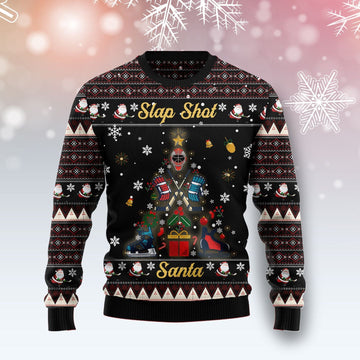 litzzy Slap Shot Santa Christmas TG5925 Ugly Christmas Sweater -  Best Gift For Christmas, Noel Malalan - Christmas Signature sweater   