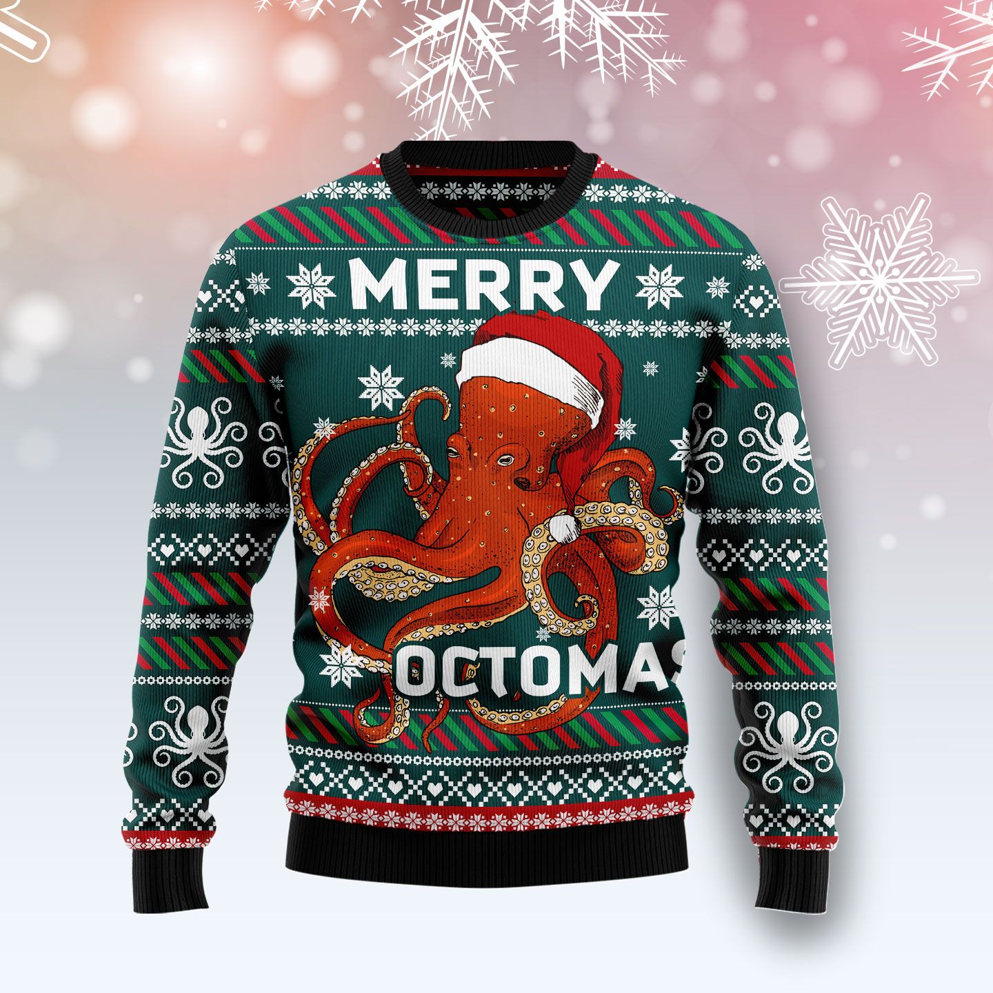 litzzy Merry Octomas TY289 Ugly Christmas Sweater -  Best Gift For Christmas, Noel Malalan - Christmas Signature sweater   