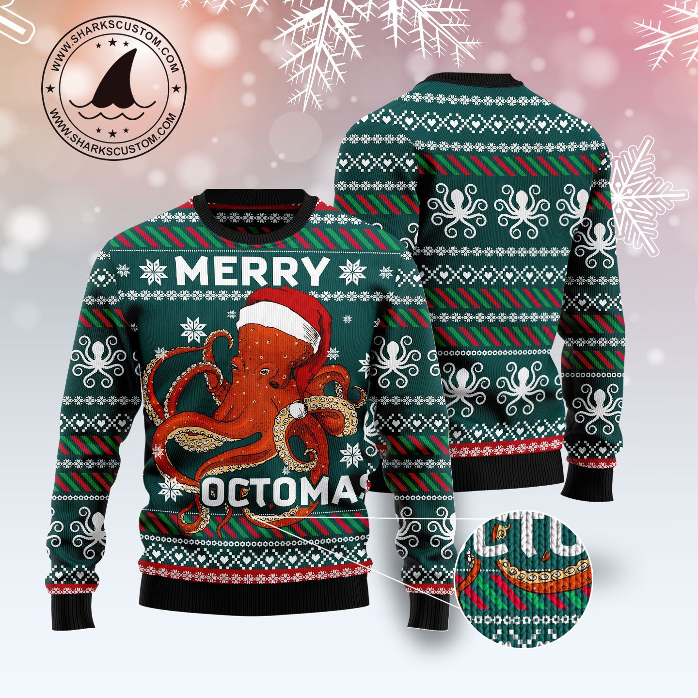 litzzy Merry Octomas TY289 Ugly Christmas Sweater -  Best Gift For Christmas, Noel Malalan - Christmas Signature sweater   
