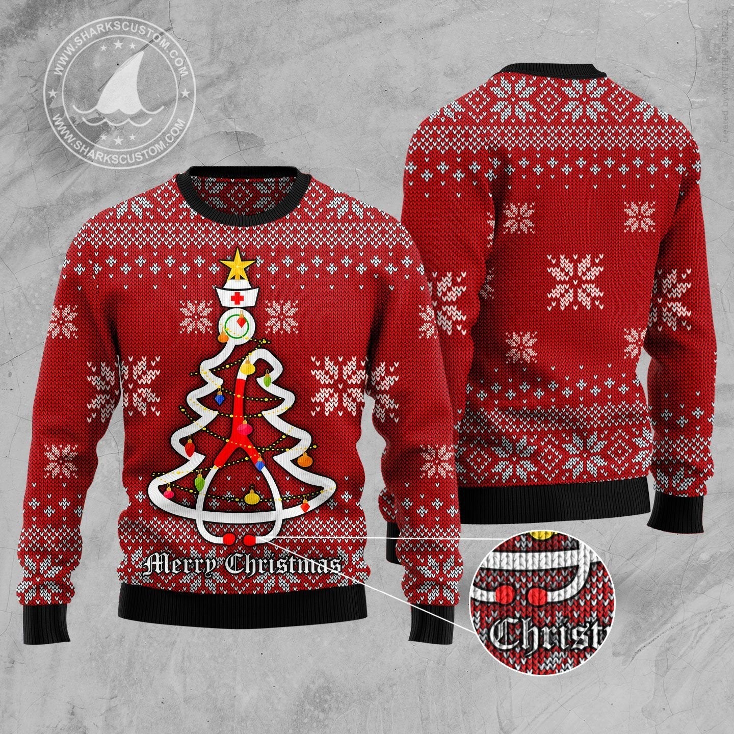 litzzy Nurse HT92406 Ugly Christmas Sweater -  Best Gift For Christmas, Noel Malalan - Christmas Signature sweater   
