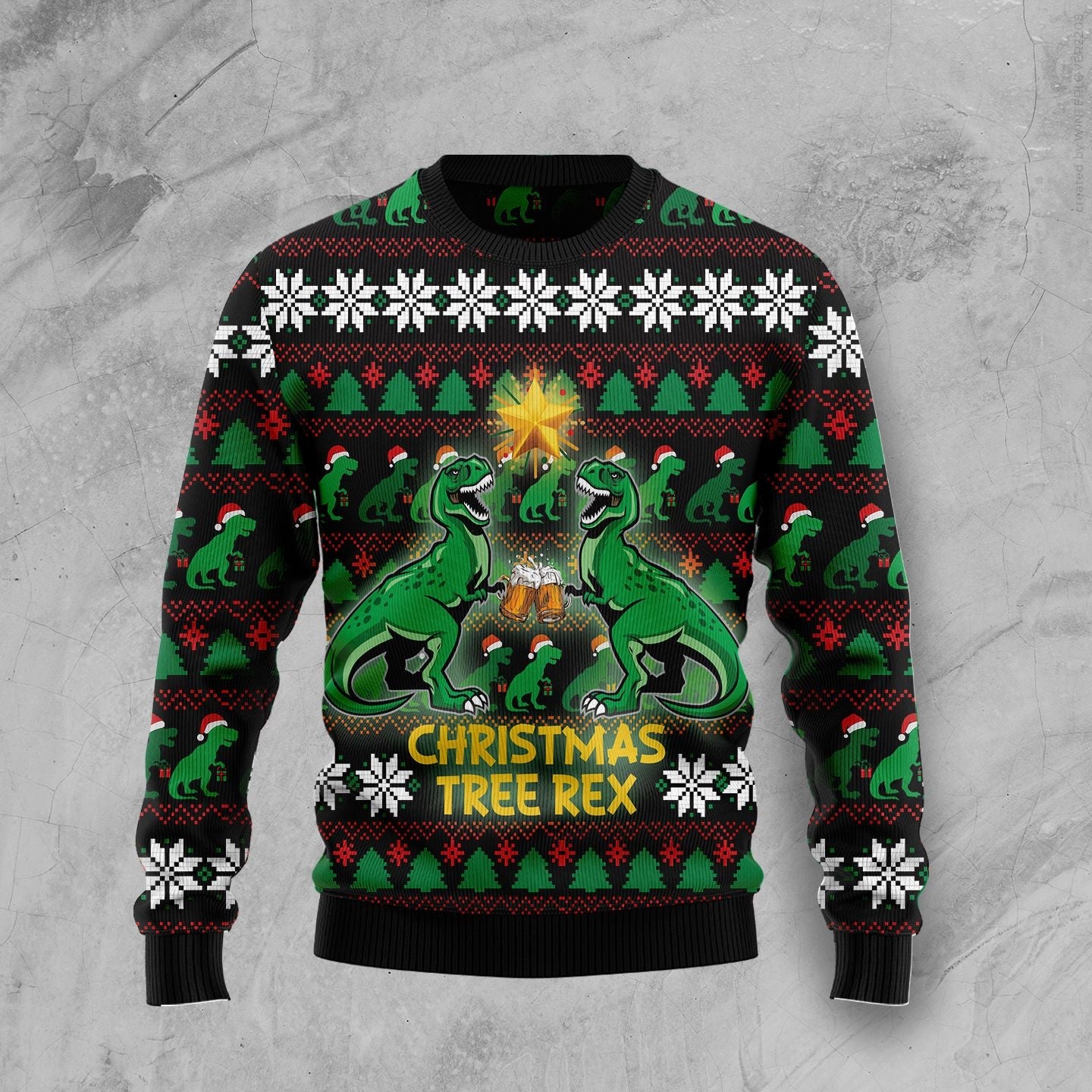 litzzy Christmas Tree Rex TG5928 Ugly Christmas Sweater -  Best Gift For Christmas, Noel Malalan - Christmas Signature sweater   