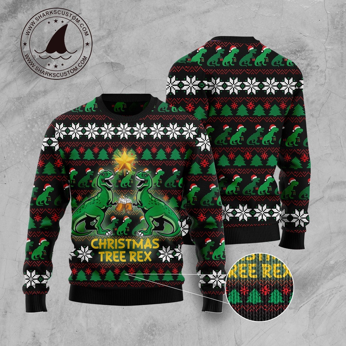 litzzy Christmas Tree Rex TG5928 Ugly Christmas Sweater -  Best Gift For Christmas, Noel Malalan - Christmas Signature sweater   