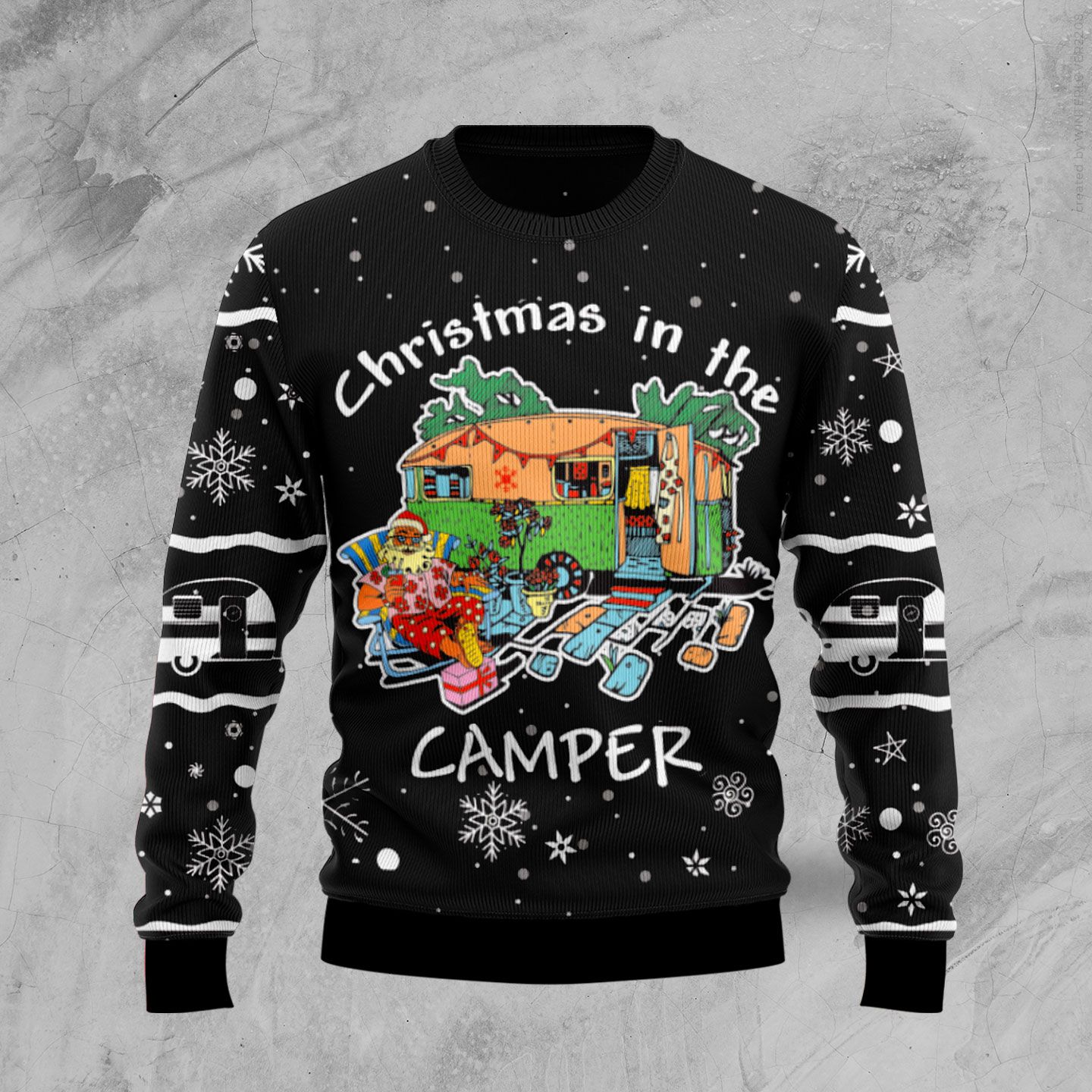 litzzy Santa Camping TY299 Ugly Christmas Sweater -  Best Gift For Christmas, Noel Malalan - Christmas Signature sweater   