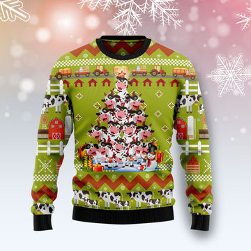 litzzy Cow Pine Tree Christmas T299 Ugly Christmas Sweater -  Best Gift For Christmas, Noel Malalan - Christmas Signature sweater   