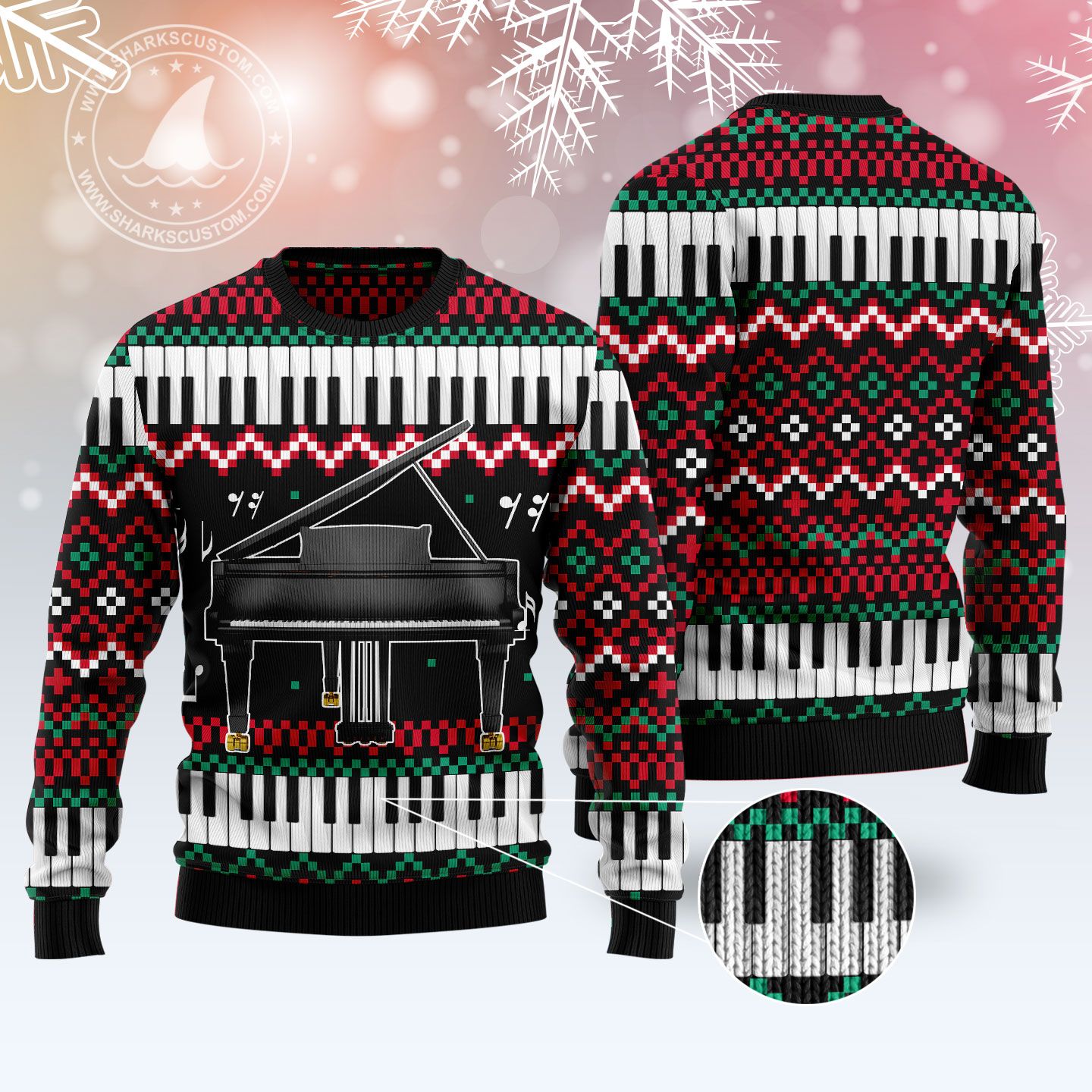 litzzy Piano Awesome T309 Ugly Christmas Sweater -  Best Gift For Christmas, Noel Malalan - Christmas Signature sweater   