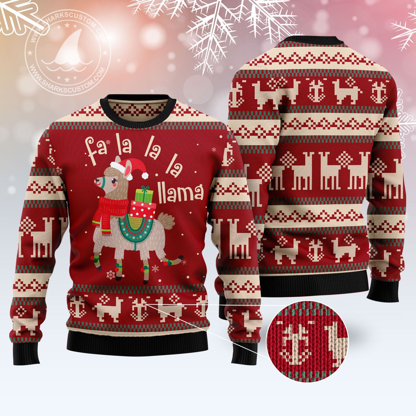 litzzy Llama Lalala T309 Ugly Christmas Sweater -  Best Gift For Christmas, Noel Malalan - Christmas Signature sweater   