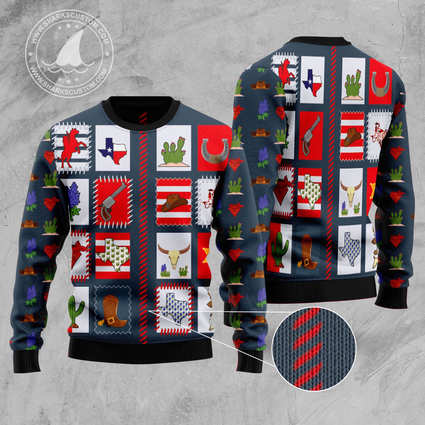 litzzy Texas Awesome TY309 Ugly Christmas Sweater -  Best Gift For Christmas, Noel Malalan - Christmas Signature sweater   