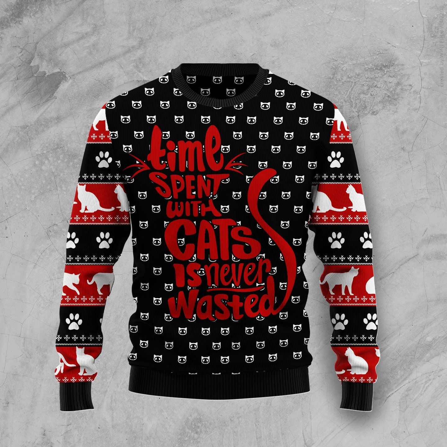 litzzy Time With Cat Christmas T309 Ugly Christmas Sweater -  Best Gift For Christmas, Noel Malalan - Christmas Signature sweater   